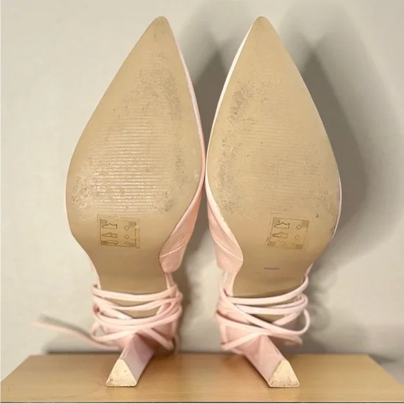 Call It Spring Blush Pink Patent Lace-Up 4” Triangle Block Heels – Size 7 EUC - Picture 14 of 15